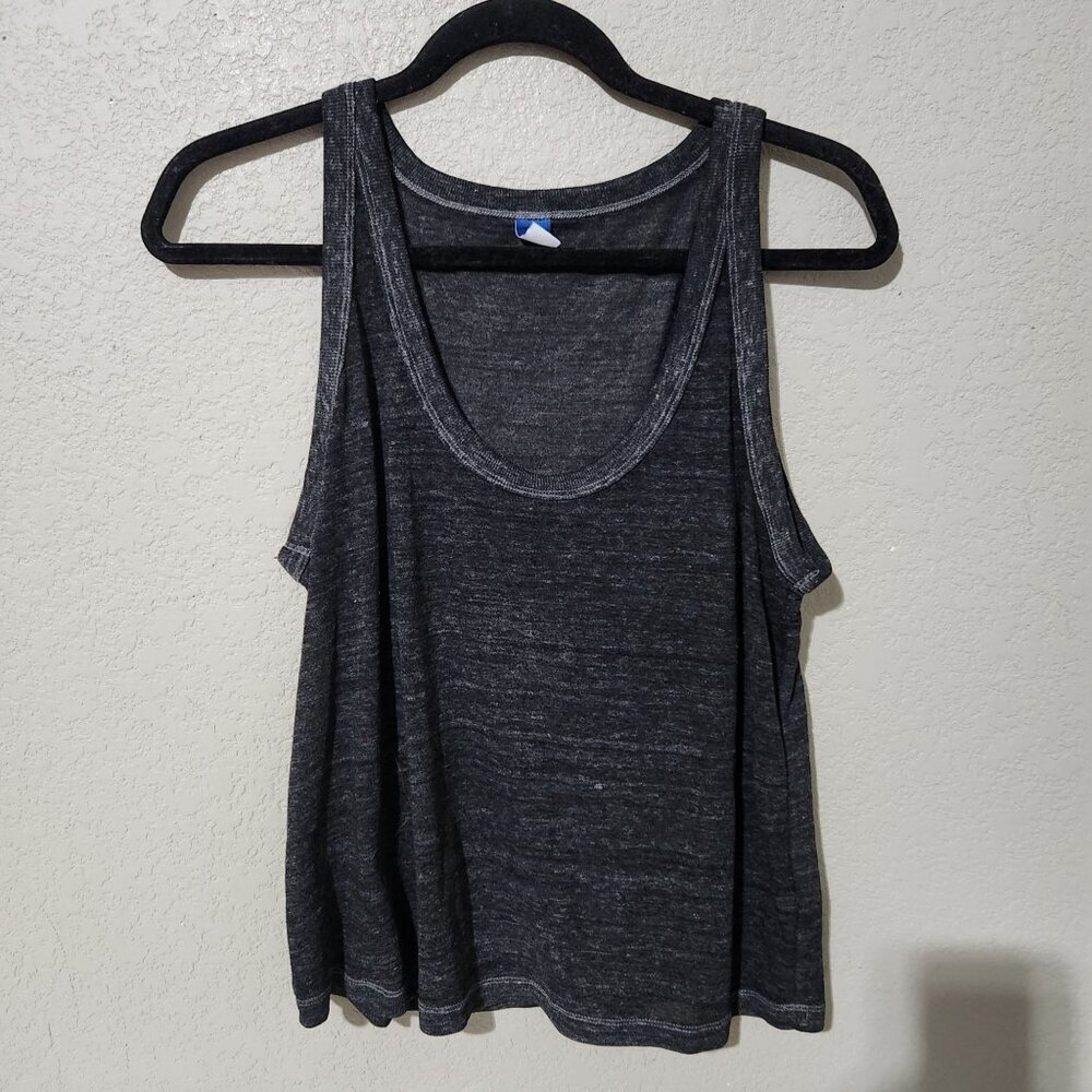 Old Navy Tank Top Large Womens Dark Gray Black Sleeveless Whimsigoth